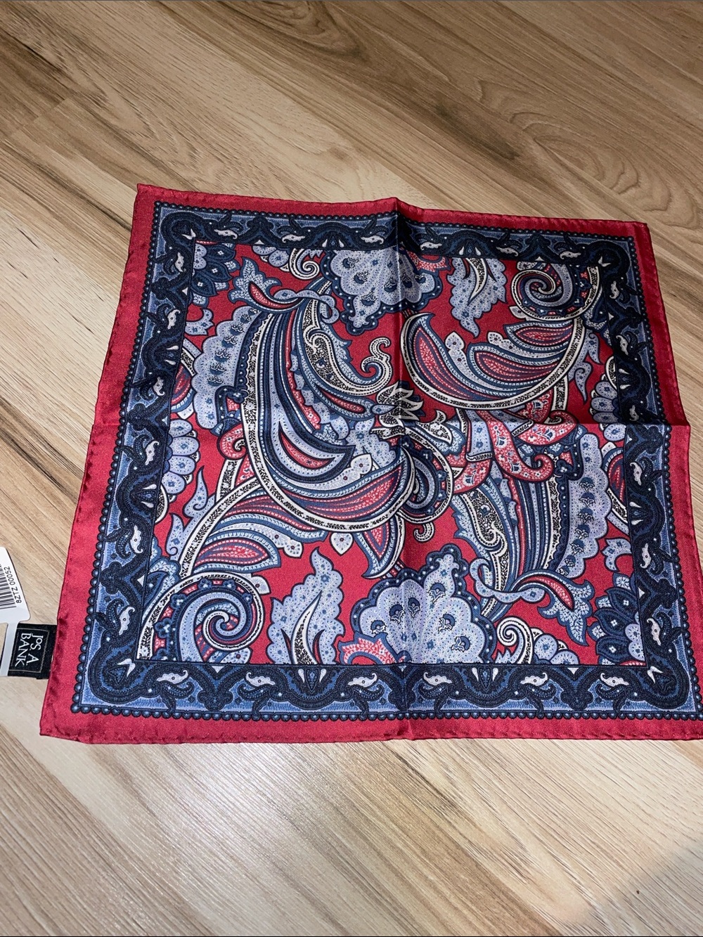 Jo’s A bank Red Paisley Pocket Square